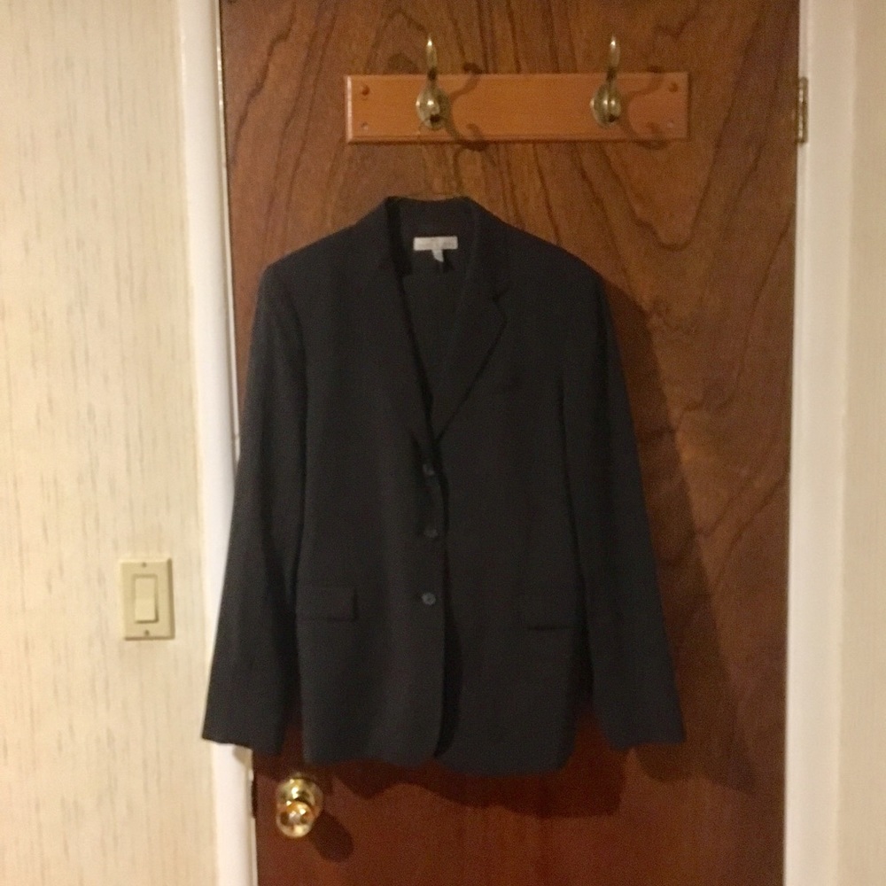 Anne Klein Navy Pinstriped Pants Suit